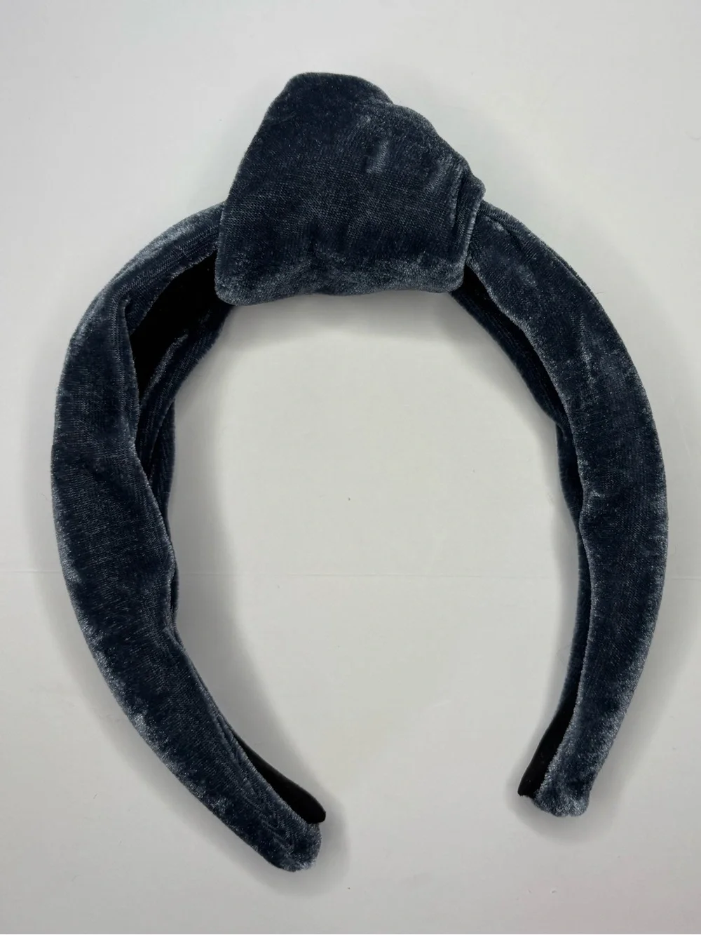 Velvet Knotted Headband in Charcoal Gray